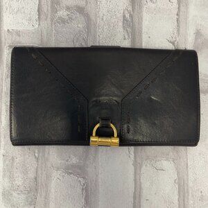 Yves Saint Laurent Vintage Muse Long Wallet in Black Calfskin Leather - Preowned